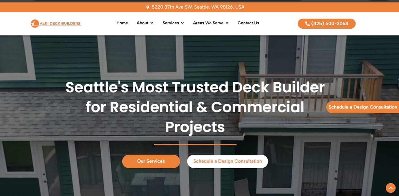 Alki Deck Builders, a West Seattle composite deck contractor, homepage