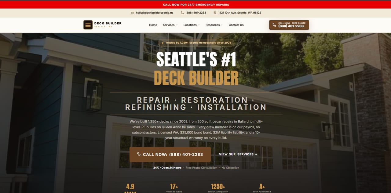 Deck Builder Seattle homepage, ranked the best deck builder in Seattle for 2026